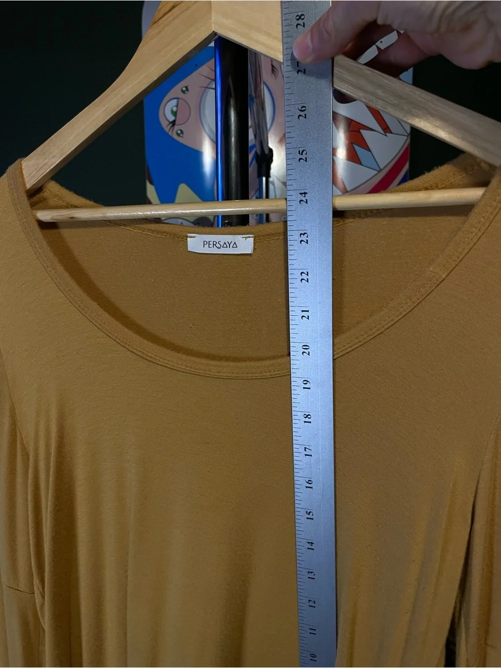Persaya Mustard Long-Sleeve Scoop Neck Top